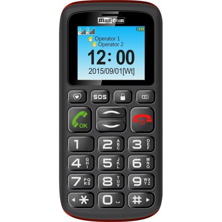 MAXCOM телефон для пожилых людей MM428L черный