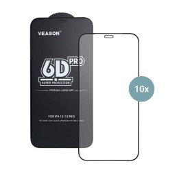Закаленное стекло 6D для iPhone 15 PRO Veason Pro Glass (SET 10in1) черное