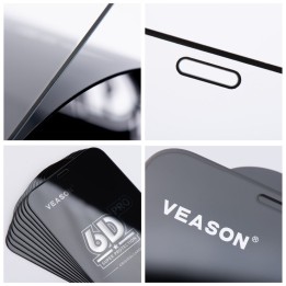 Tempered glass 6D for Samsung S25 ULTRA Veason Pro Glass (SET 10in1) black