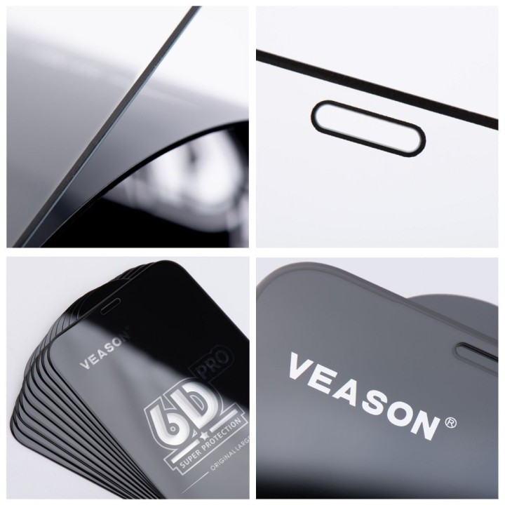 Tempered glass 6D for iPhone 15 / 16 Veason Pro Glass (SET 10in1) black
