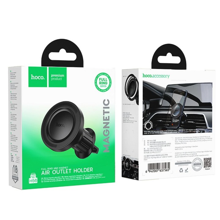 Magnetic car phone holder MagSafe compatible Hoco for the air vent H56 black