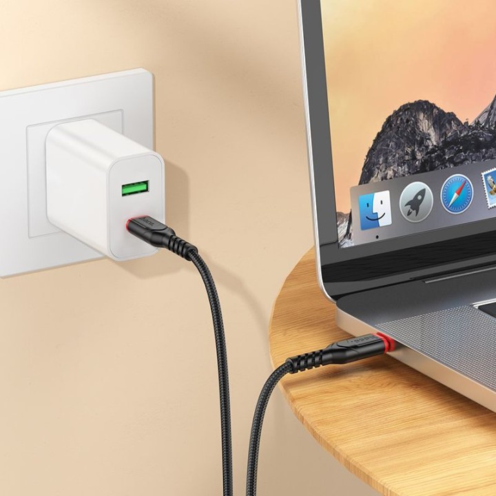 Kabel USB C do USB C Hoco 3A 60W 3 m X59 czarny