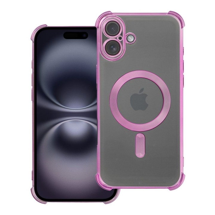 Чехол для iPhone 16 PLUS Antishock Electro совместимый с MagSafe фиолетовый