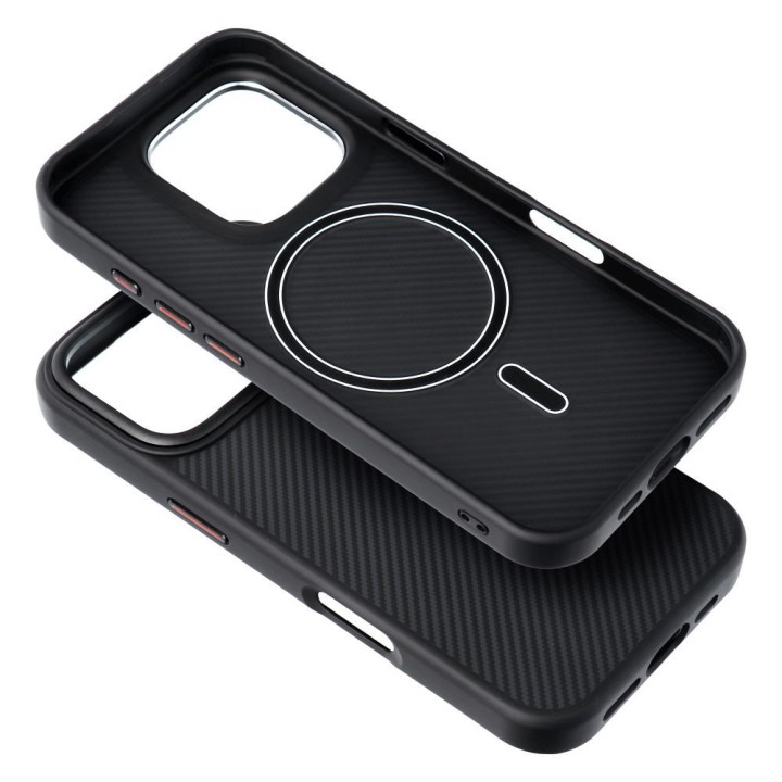 Case for iPhone 16 PRO Carbon Elite Mag Cover MagSafe compatible black