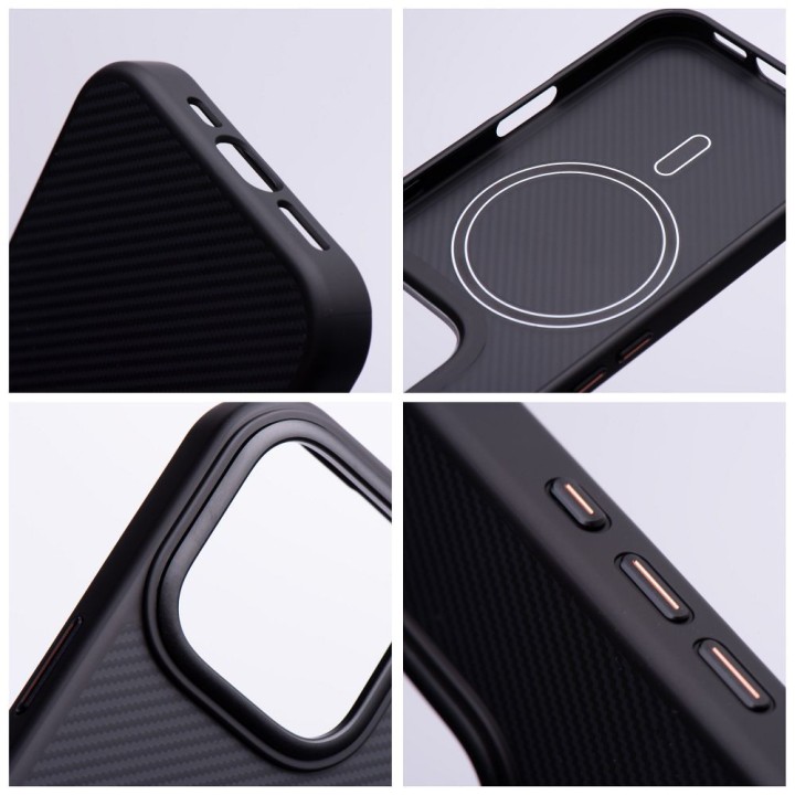 Case for iPhone 16 PRO Carbon Elite Mag Cover MagSafe compatible black