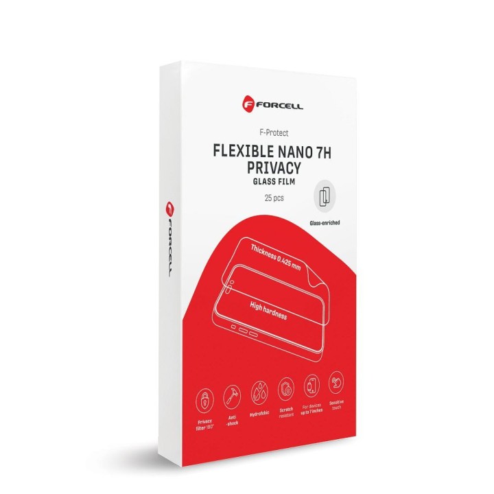 Пленка гибридная nano glass для резки для плоттера Forcell F-Protect Flexible NANO 7H PRIVACY 196 x 125 mm 25 шт