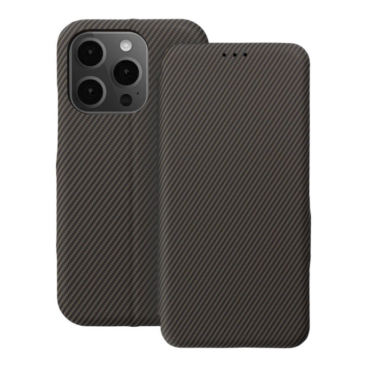 Etui z klapką na iPhone 14 PRO Folio Side Magnet brązowe