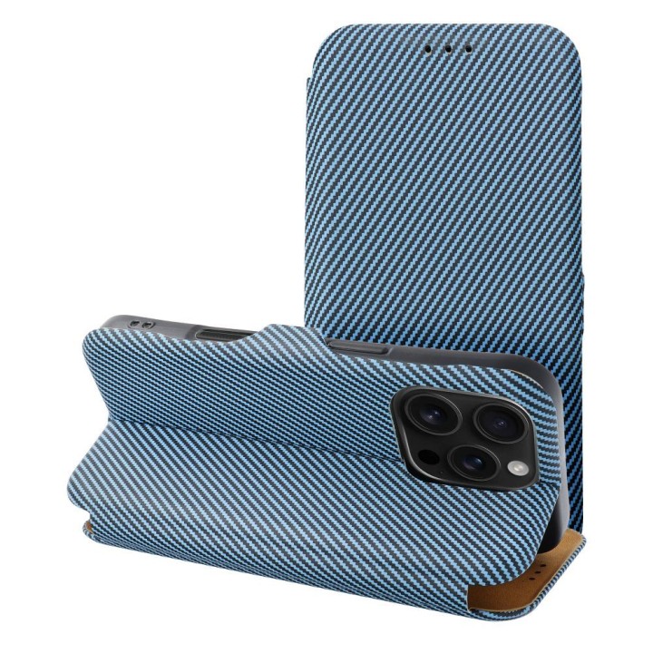 Чехол с клапаном для iPhone 16 PRO MAX Folio Side Magnet синий