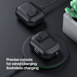 Чохол для навушників Dux Ducis PECP для AirPods 4 захисний TPU+PC чорний