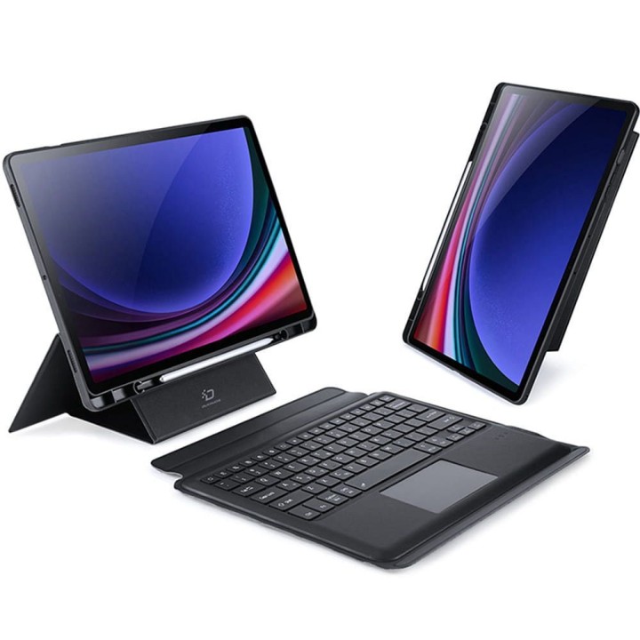 DUX DUCIS case DK foldable with keyboard wireless for SAMSUNG Tab S10 Plus/S9 Plus/S9 FE Plus black