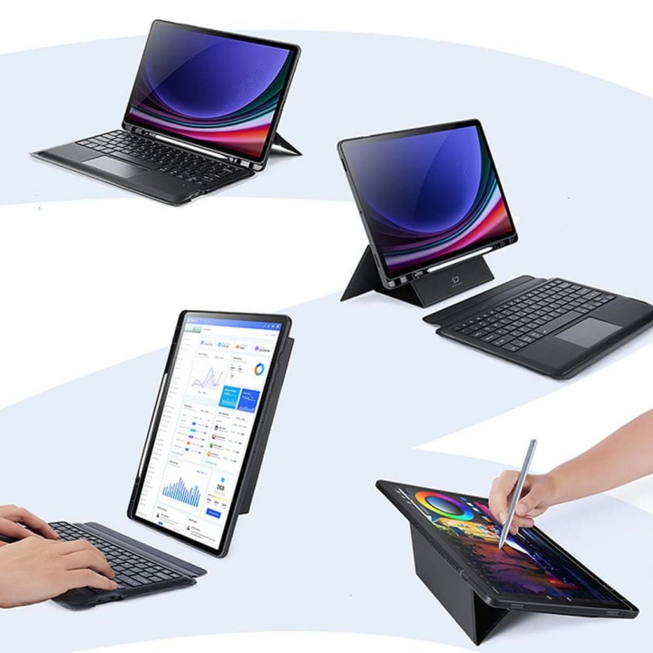 DUX DUCIS case DK foldable with keyboard wireless for SAMSUNG Tab S10 Plus/S9 Plus/S9 FE Plus black
