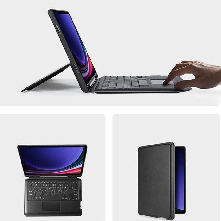 DUX DUCIS case DK foldable with keyboard wireless for SAMSUNG Tab S10 Plus/S9 Plus/S9 FE Plus black