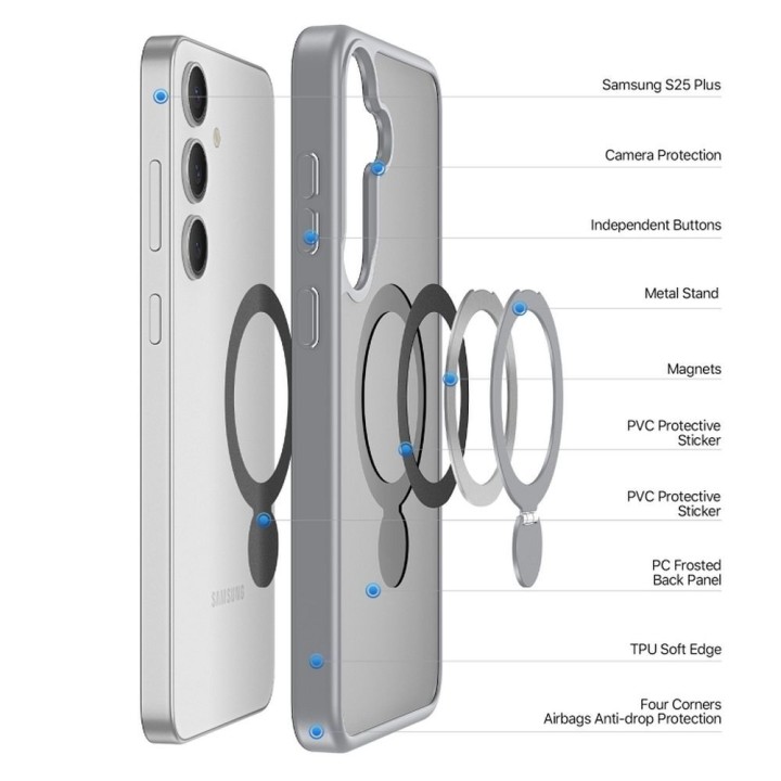 DUX DUCIS case YIND compatible with MagSafe for SAMSUNG S25 Plus grey