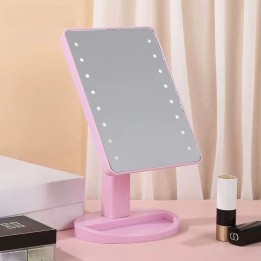 Туалетне дзеркало з LED рожеве
