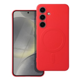 Чехол для Samsung A56 Silicone Mag Cover совместимый с MagSafe (camera protection) красный