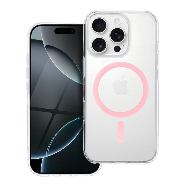Case for iPhone 14 Drop Glue Colorful Ring Mag Cover MagSafe compatible pink