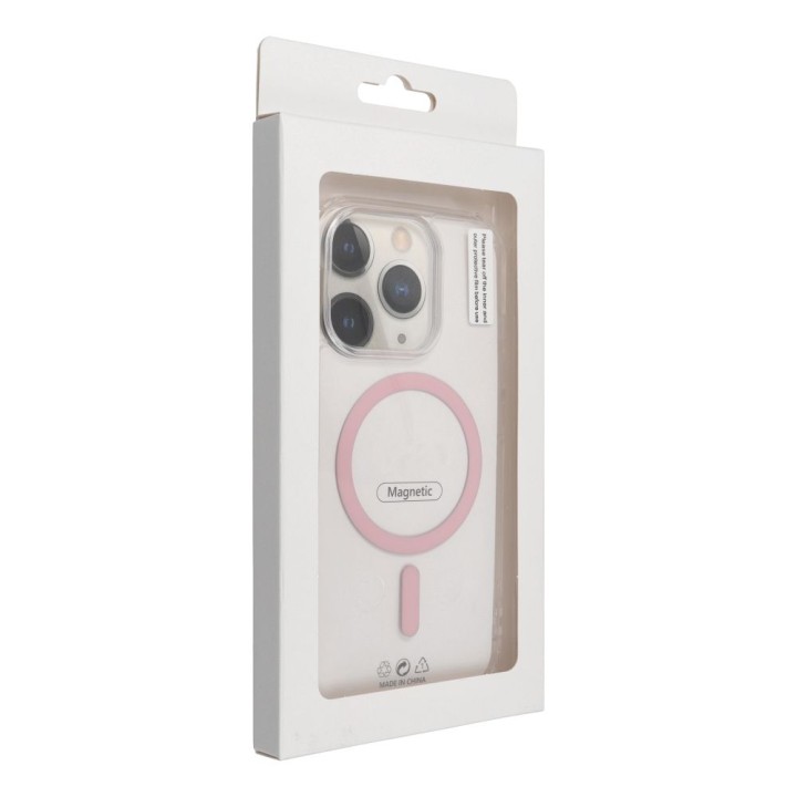 Чохол для iPhone 15 Drop Glue Colorful Ring Mag Cover сумісний з MagSafe рожевий