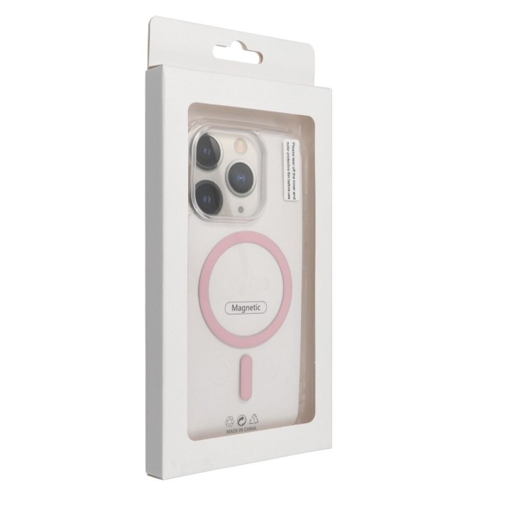 Чехол для iPhone 16 PRO Drop Glue Colorful Ring Mag Cover совместимый с MagSafe розовый