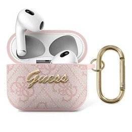 Чохол для навушників Guess для Apple AirPods 3 (4G Script Metal Collection) рожевий