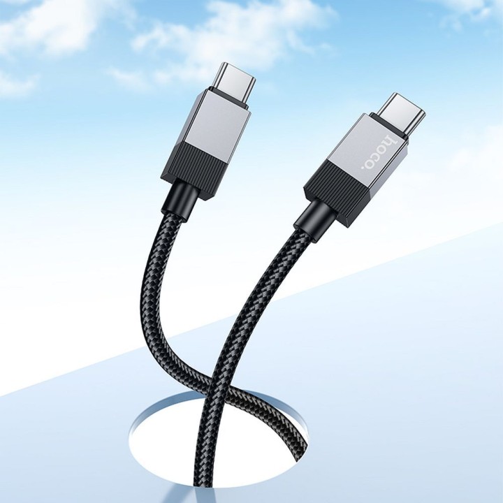 Kabel USB C do USB C Hoco 3A 60W 1 m X110 czarny