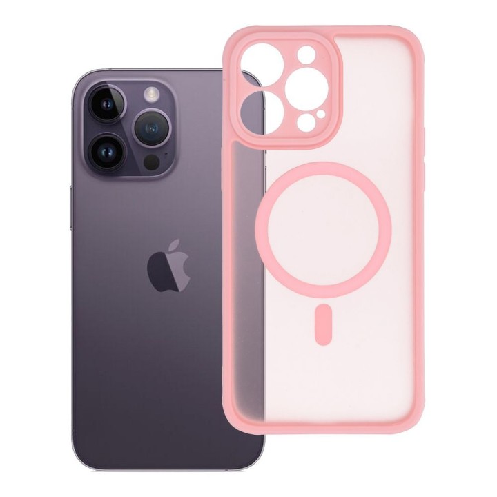 Etui na iPhone 14 PRO MAX Full Matte Mag Cover zgodne z MagSafe jasnoróżowy