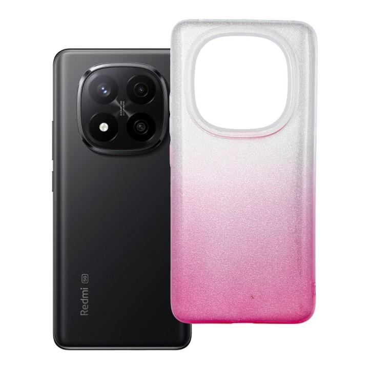 Чехол для Xiaomi Redmi Note 14 PRO PLUS 5G Shining прозрачный розовый