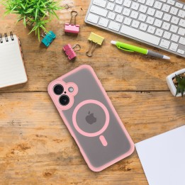 Case for iPhone 16 Full Matte Mag Cover MagSafe compatible light pink