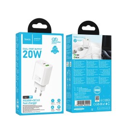 Сетевое зарядное устройство для телефона Hoco USB A + USB C QC3.0 PD 3A 20W N61 черное
