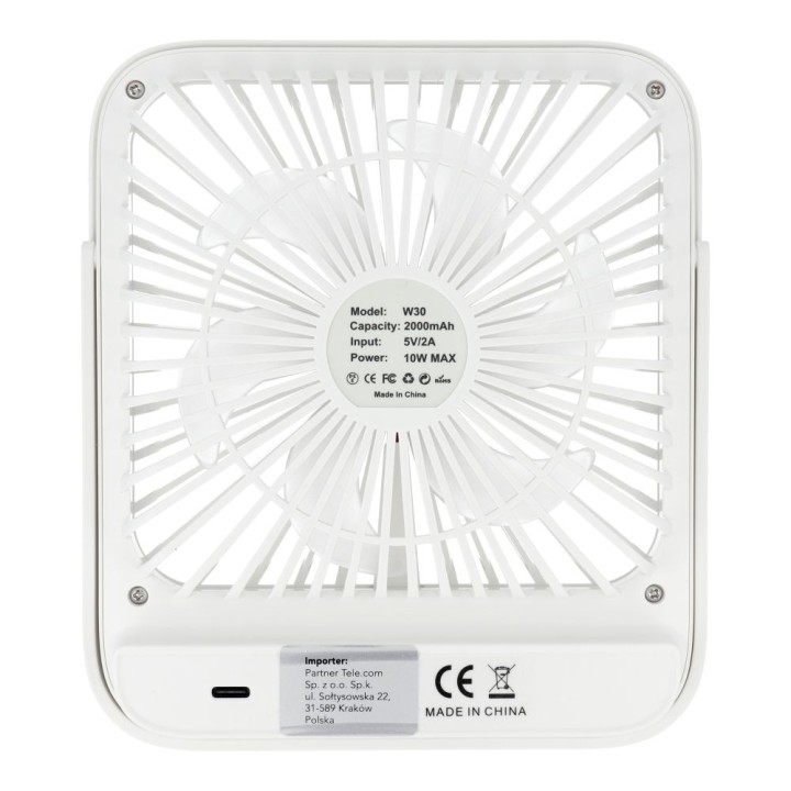 Desktop fan with adjustable stand W30 white