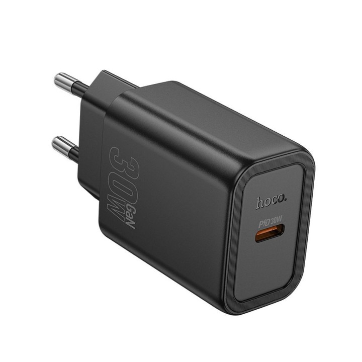 Wall charger for phone Hoco USB C QC PD 30W N62 black
