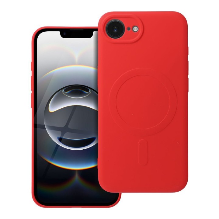 Case for iPhone 16e (SE 4 2025) / 17e Silicone Mag Cover MagSafe compatible (camera protection) red