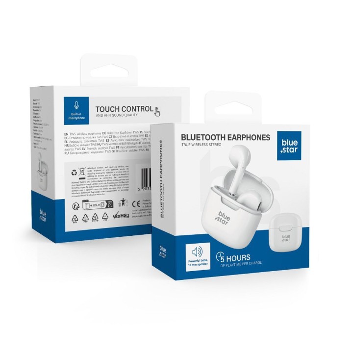 Wireless in-ear headphones Blue Star FI7 TWS white