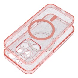 Чехол для Samsung S25 Clear Mag Cover - Glitter (Str) совместимый с MagSafe розовый glitter