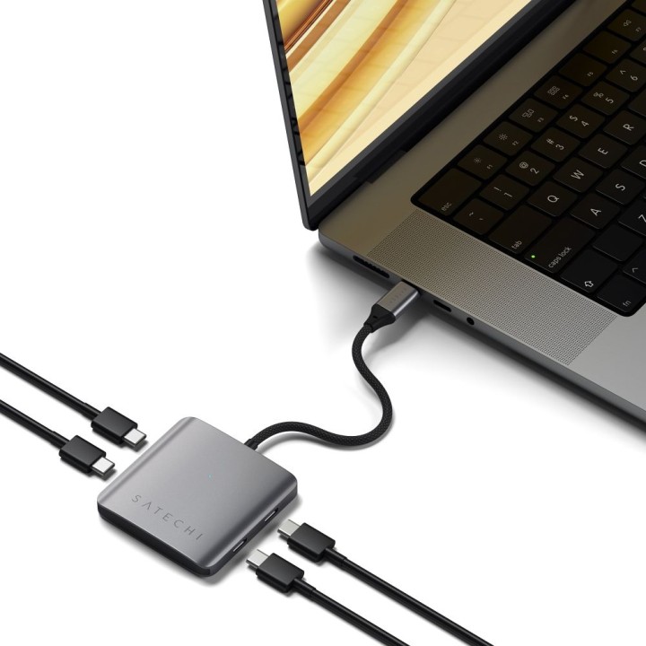 SATECHI adapter HUB 4-in-1 type C ST-H4CPDM grey