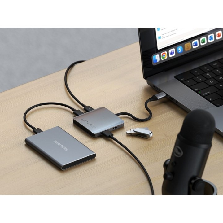 SATECHI adapter HUB 4-in-1 type C ST-H4CPDM grey