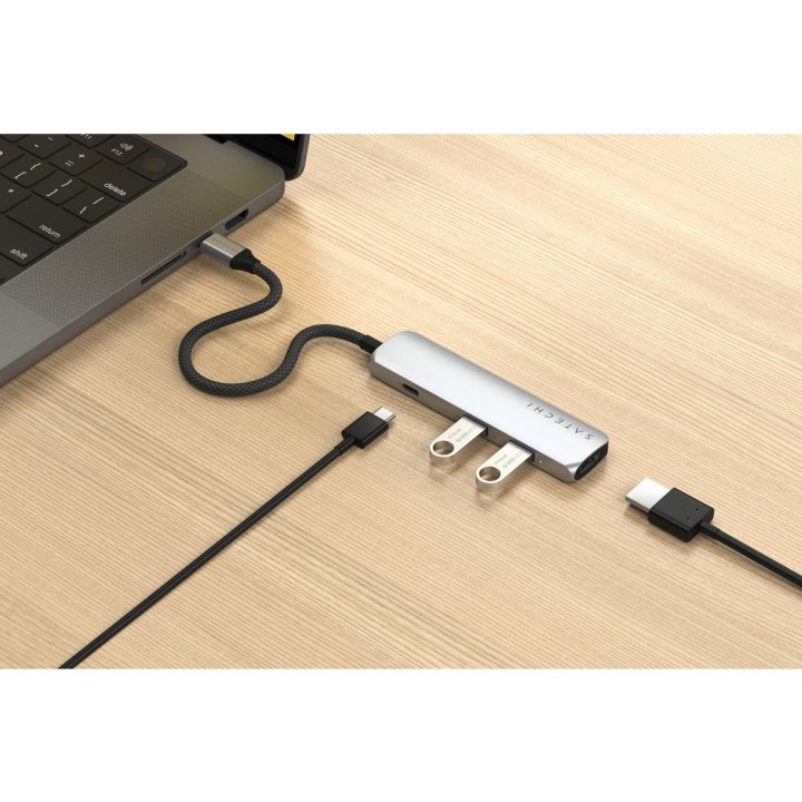 SATECHI adapter HUB 4w1 Typ C ST-P4SS srebrny