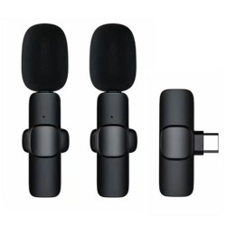 Wireless lavalier microphone type C double (2 included in the set) K1 black
