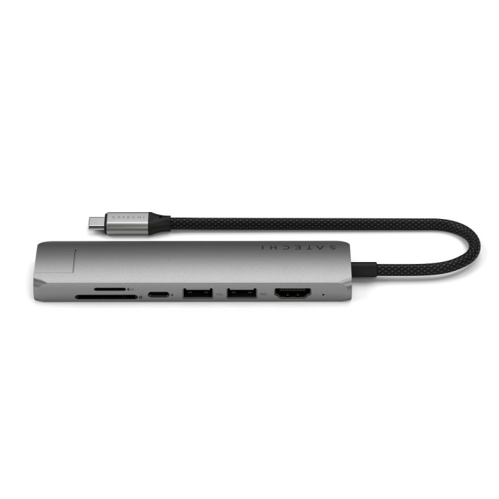 Адаптер HUB 7 в 1 USB C Satechi Slim ST-P7SM серый