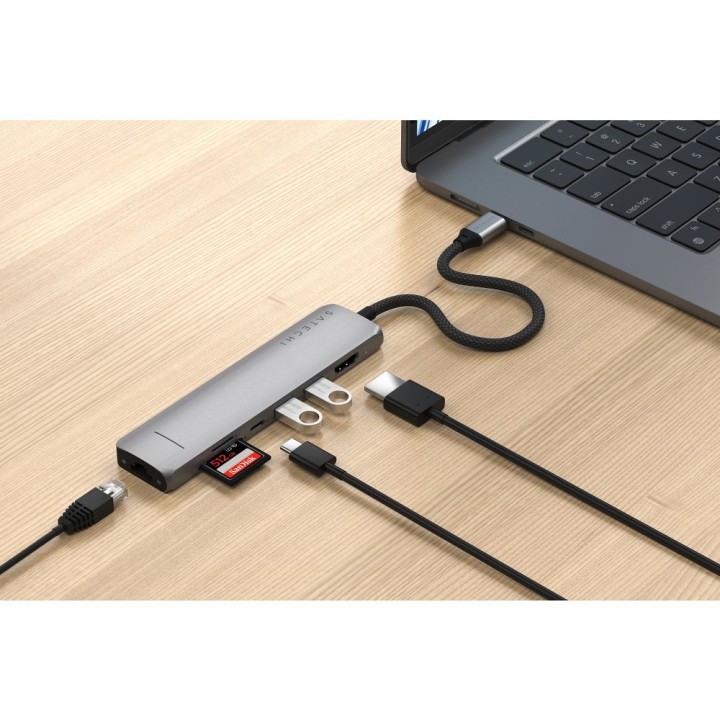 Adapter HUB 7-in-1 USB C Satechi Slim ST-P7SM grey