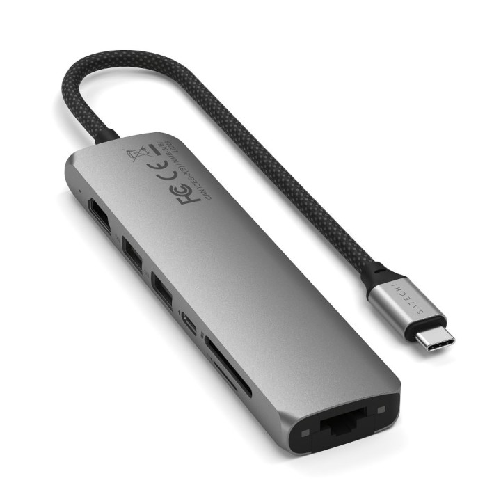 Adapter HUB 7w1 USB C Satechi Slim ST-P7SM szary