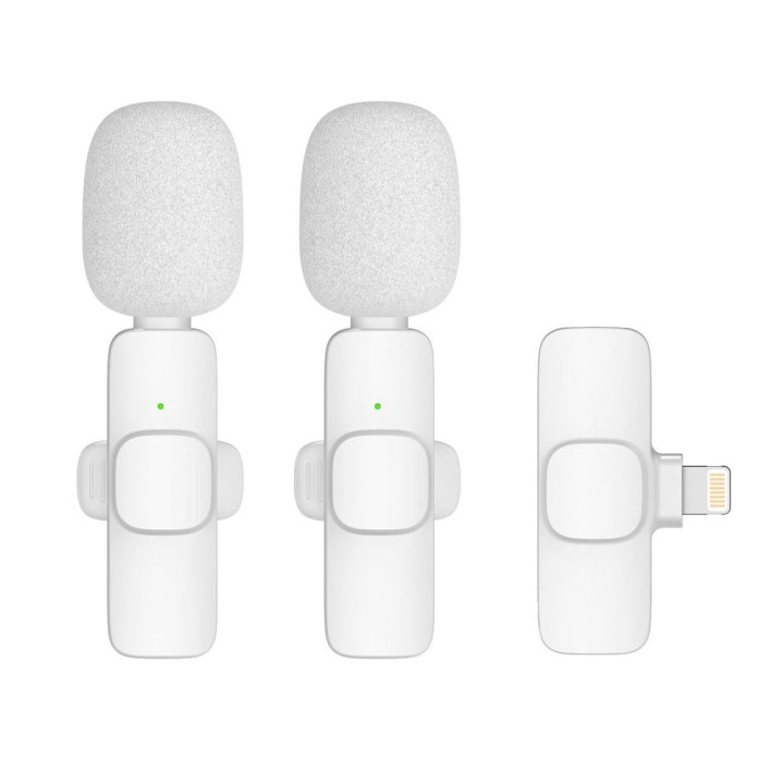 Wireless lavalier microphone Lightning double (2 included in the set) K1 white