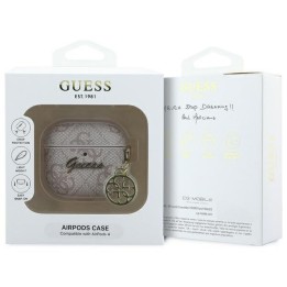 Earbuds case Guess for Apple AirPods 4 ( PU 4G W / Charm) pink