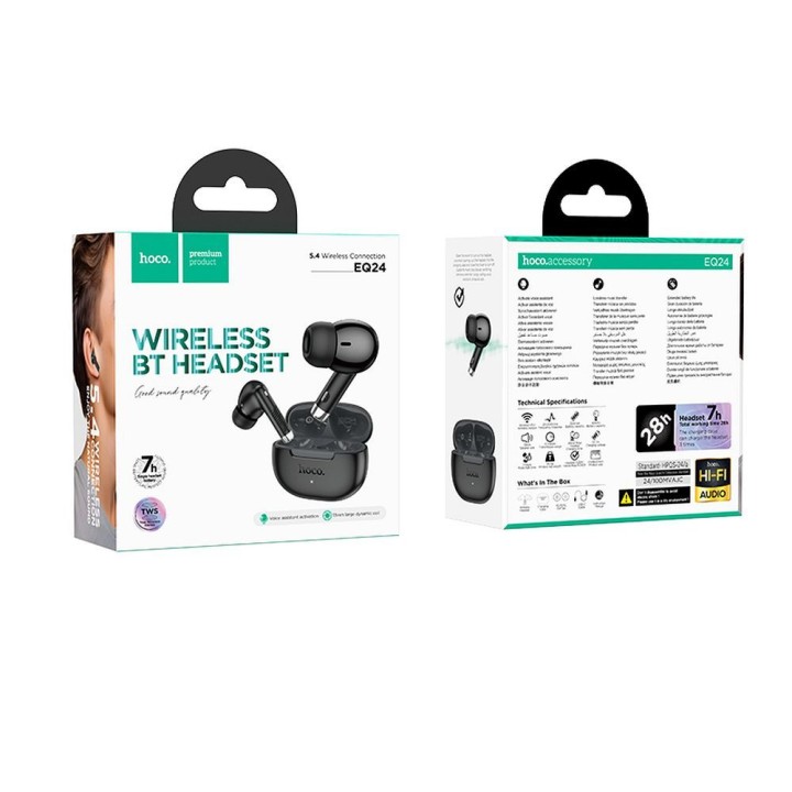 Wireless in-ear headphones Hoco TWS EQ24 black