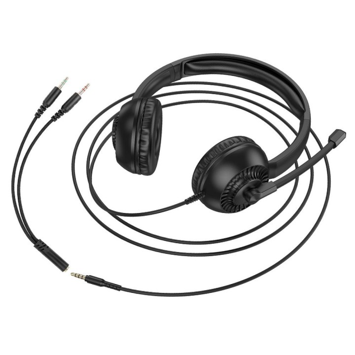 Wired on-ear headphones Jack 3,5 mm Hoco W112 black