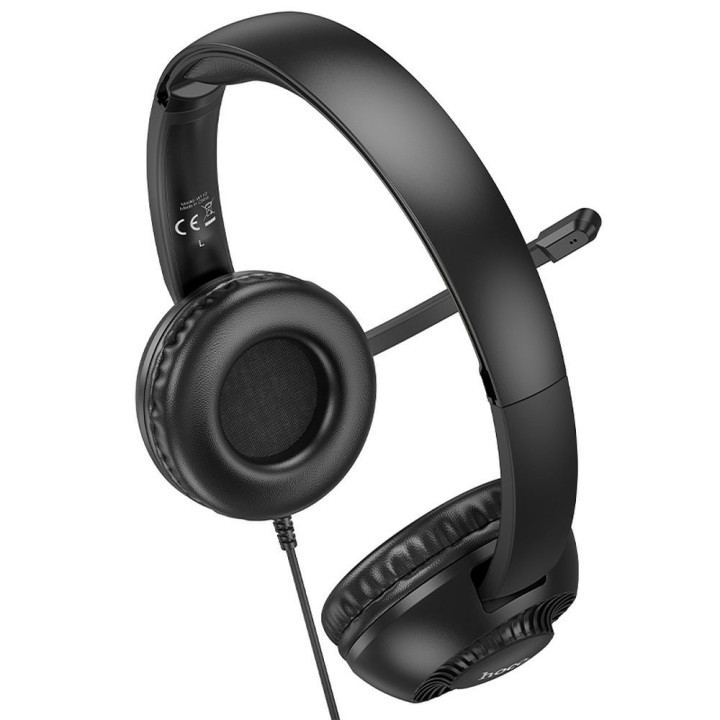 Проводные накладные наушники Jack 3,5 mm Hoco W112 черные