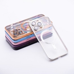 Etui na iPhone 15 Electro Mag Cover zgodne z MagSafe srebrne