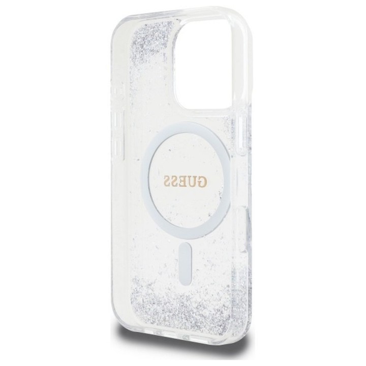 GUESS чохол для IPHONE 16 Pro сумісний з MagSafe GUHMP16LRGRGES (Resin Gradient Glitter) сріблястий