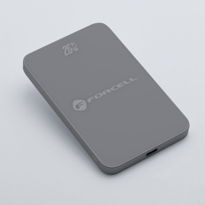 Повербанк совместимый с MagSafe Forcell F-Energy SuperSlim F5K8 QC4.0 PD3.0 15W 5000 mAh серый 0INT