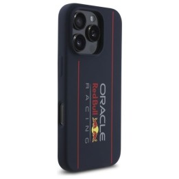 RED BULL чехол для IPHONE 16 Pro совместимый с MagSafe RBHMP16L24SIOLRV (Silicone Oversize Vertical Logo) темно-синий