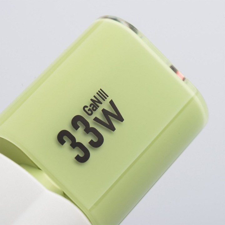 Wall charger for phone Forcell F-Energy GaN III Crystal Color USB C + USB A QC4.0 PD 33W + cable USB C to USB C VT-41